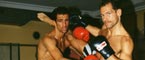 Kuhr mit Freund und Boxer Oktay Urkal